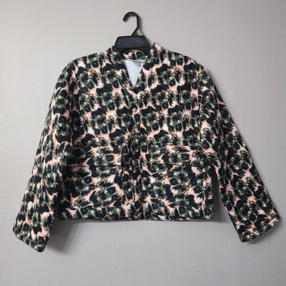 Rachel Comey x Target Quilted Leopard Ikat Jacket Green Peach Black Small